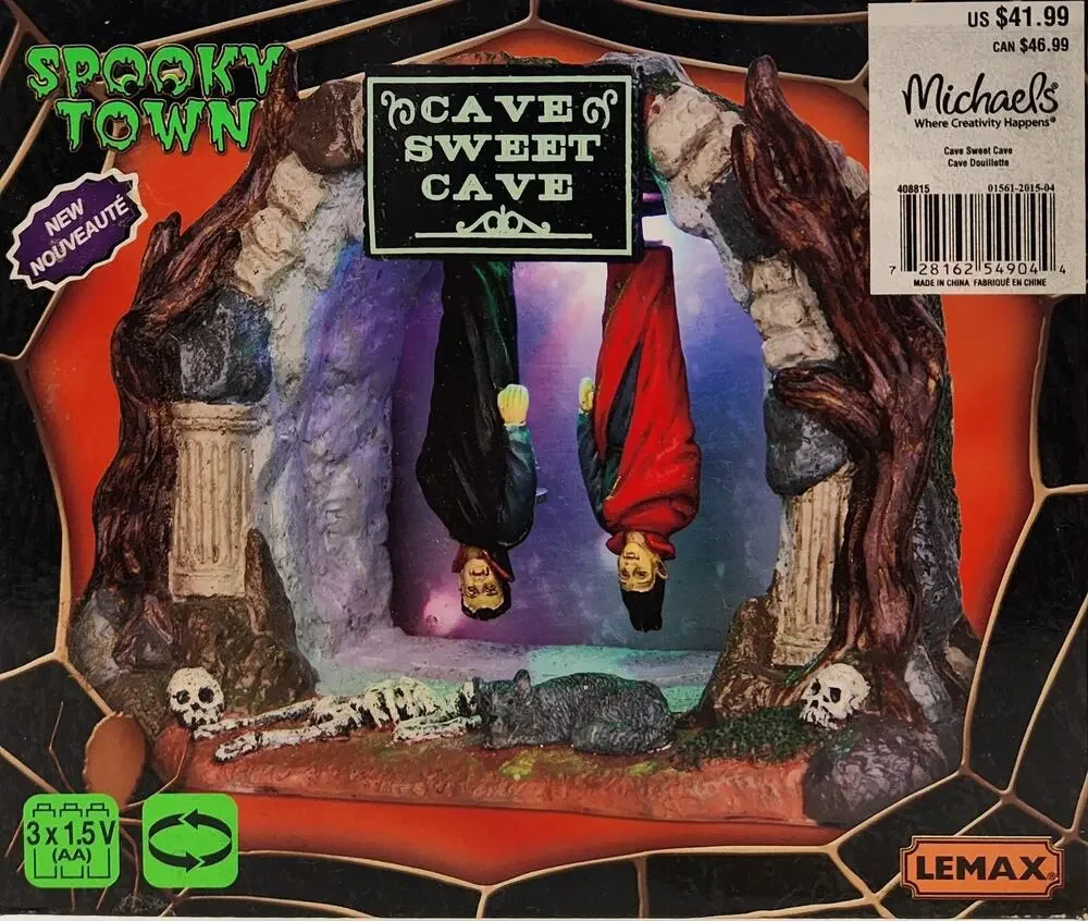 2015 Lemax Spooky Town Cave Sweet Cave Halloween Dracula Lighted Retired 54904